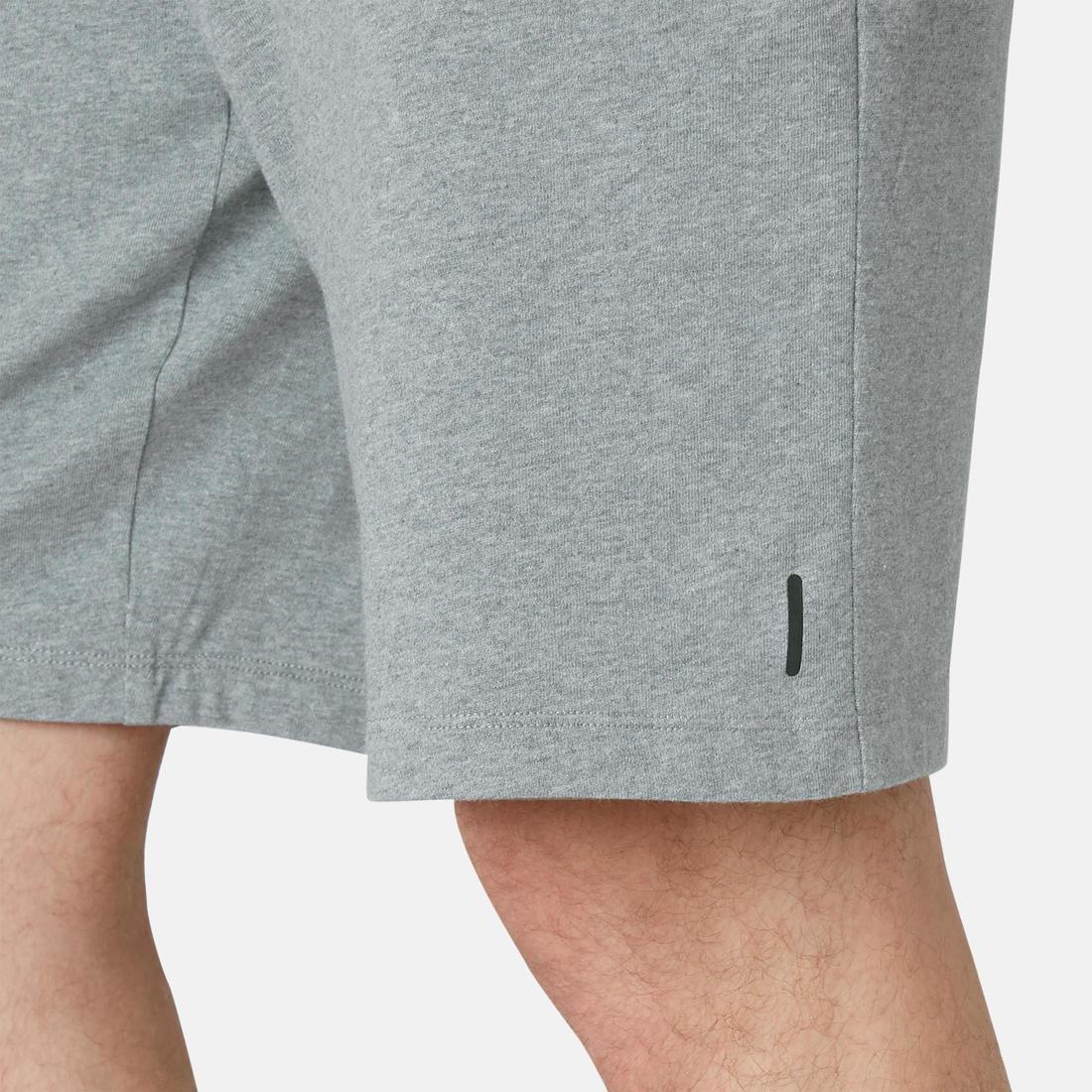 Medium  Fitness Long Stretch Cotton Shorts, Grey Blue, , large image number 14