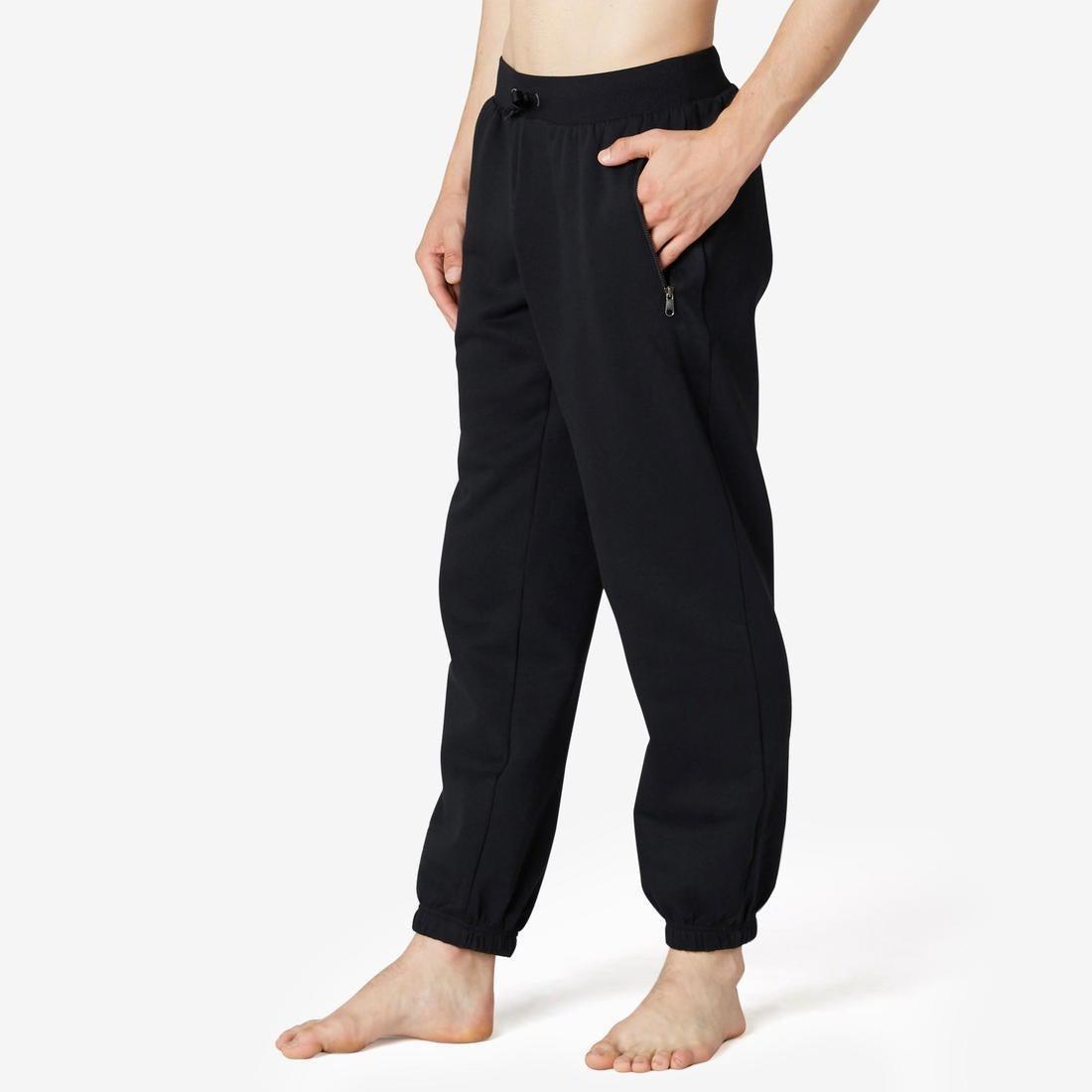 W34 L34 Fitness Fleece Jogging Bottoms With Zip Pockets, Black, No Color, large image number 0
