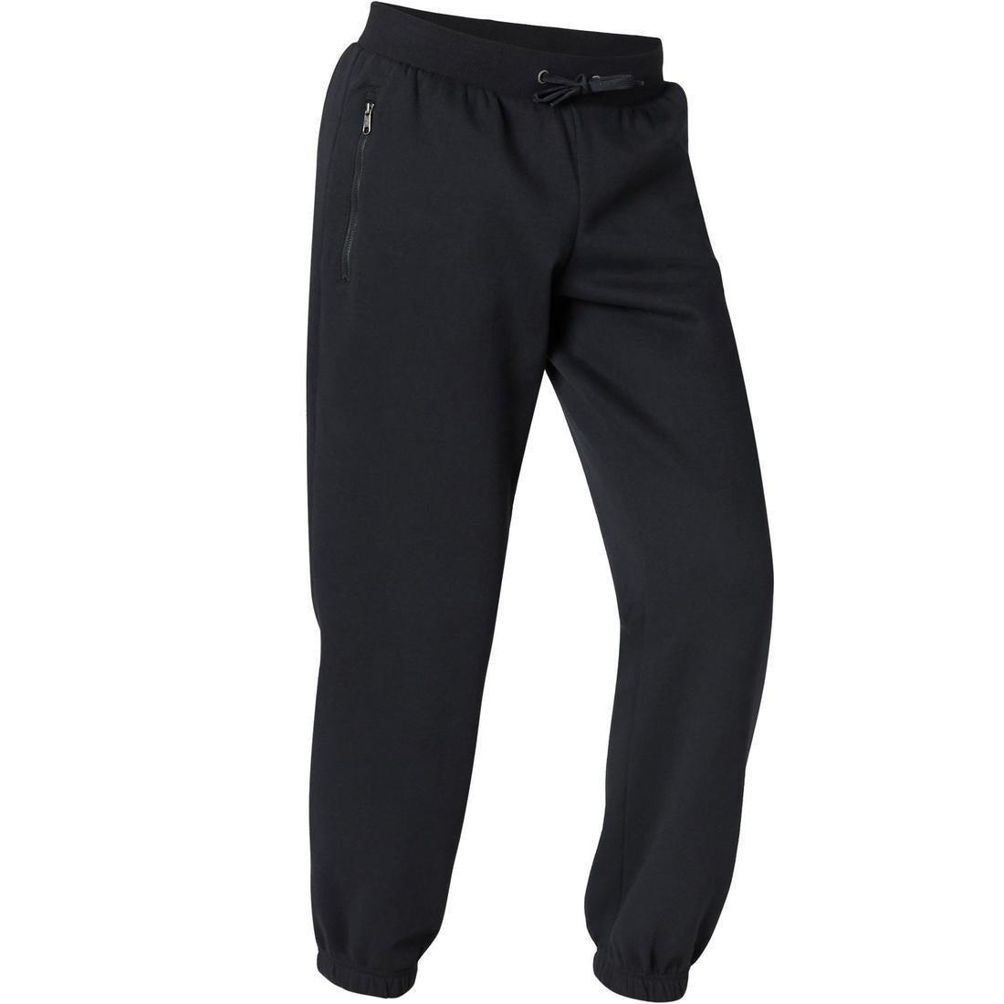 W34 L34 Fitness Fleece Jogging Bottoms With Zip Pockets, Black, No Color, large image number 8