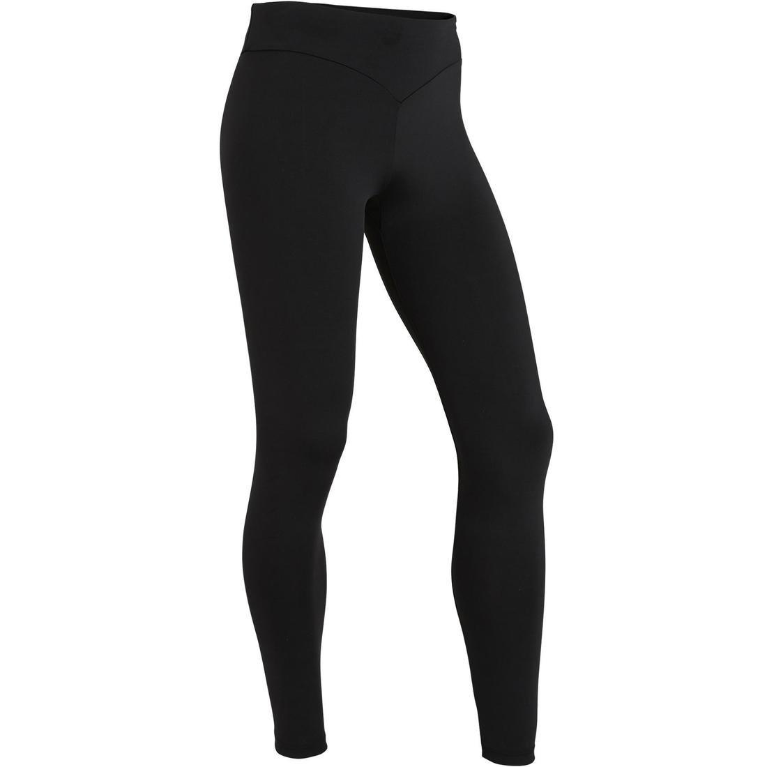 6-7Y  500 Girls' Artistic Gymnastics Leggings - Black/Sequins, Black, , large image number 0