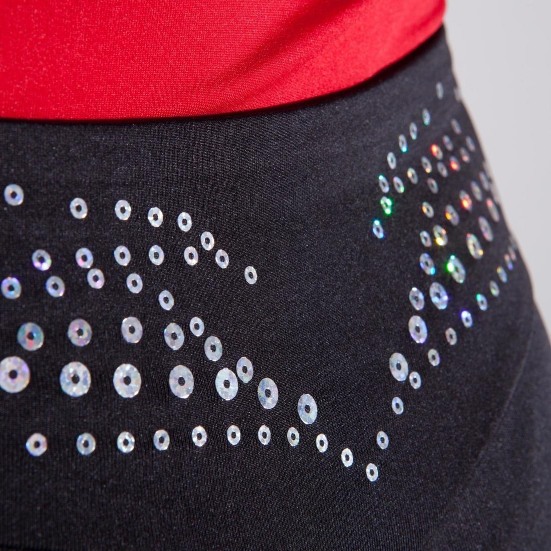 6-7Y  500 Girls' Artistic Gymnastics Leggings - Black/Sequins, Black, , large image number 6