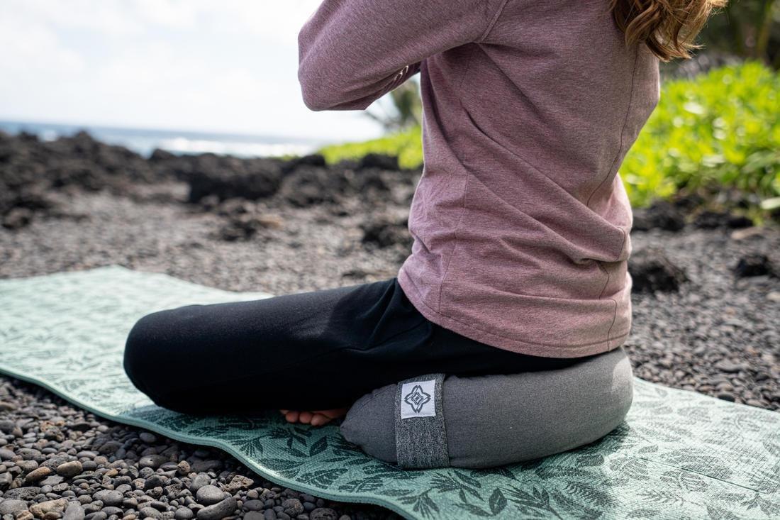 Eco-Designed Yoga And Meditation Zafu Cushion - Mottled Grey, , large image number 4