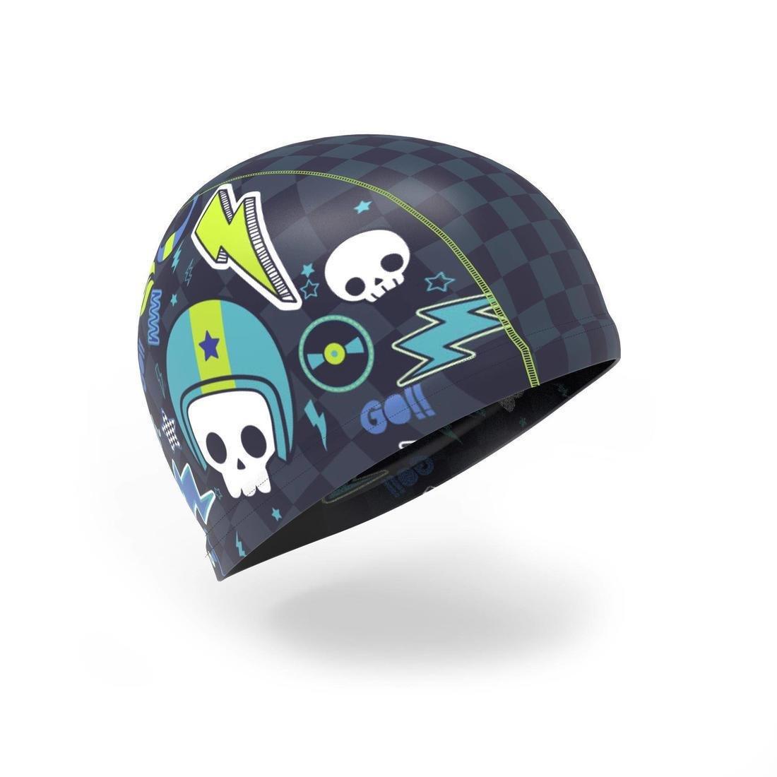Adult Silicone Mesh Swim Cap Size S - Print Wozboy, Navy Blue, , large image number 5