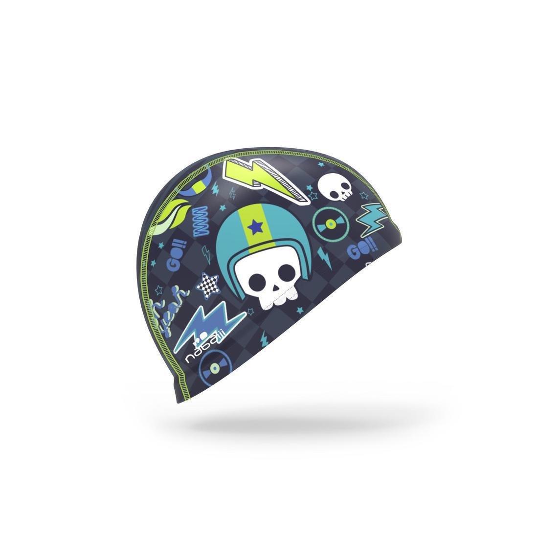 Adult Silicone Mesh Swim Cap Size S - Print Wozboy, Navy Blue, , large image number 7