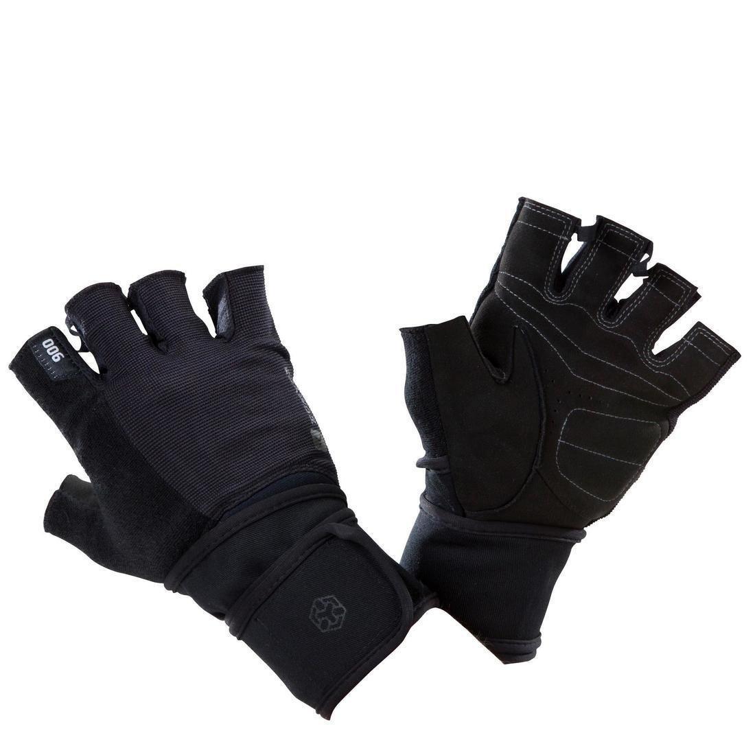 Large  900 Weight Training Glove with Double Rip-Tab Cuff - Black/Grey, , large image number 0
