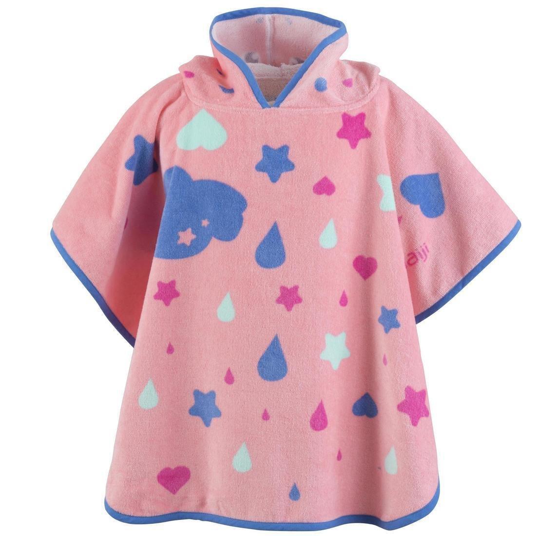 Baby Poncho With Hood Unicorn Print, Pastel Pink, , large image number 8