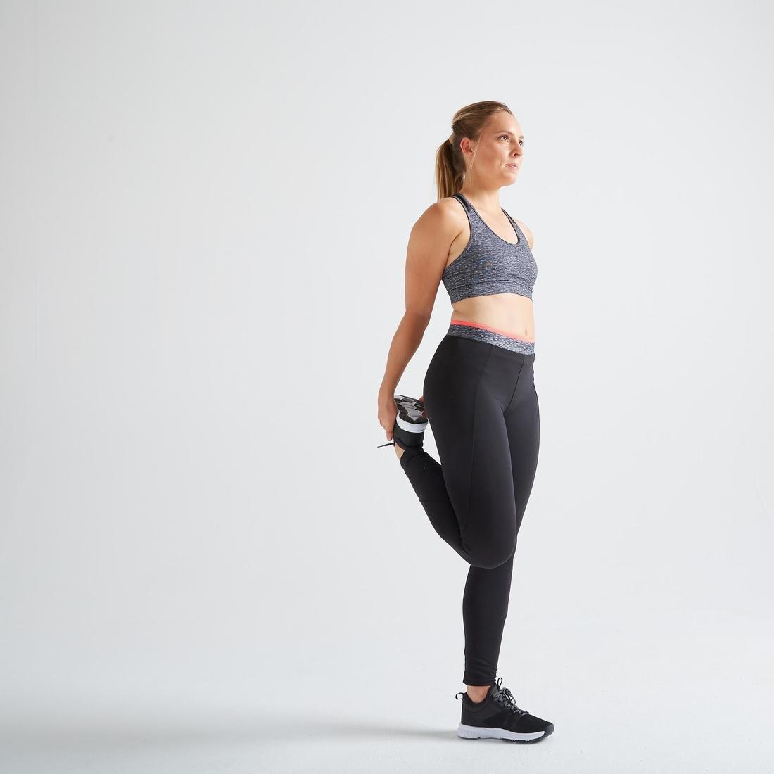 Small  Light Support Fitness Sports Bra 100, Black, , large image number 5