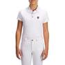FOUGANZA - 14-15 Years  100 Compete Kids' Short-Sleeved Horse Riding Show Polo Shirt - White, Snow White