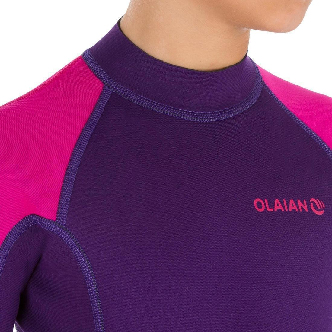 14-15Y 100 Child's 1.5mm Neoprene  Shorty Surfing Wetsuit, Deep Purple, , large image number 2