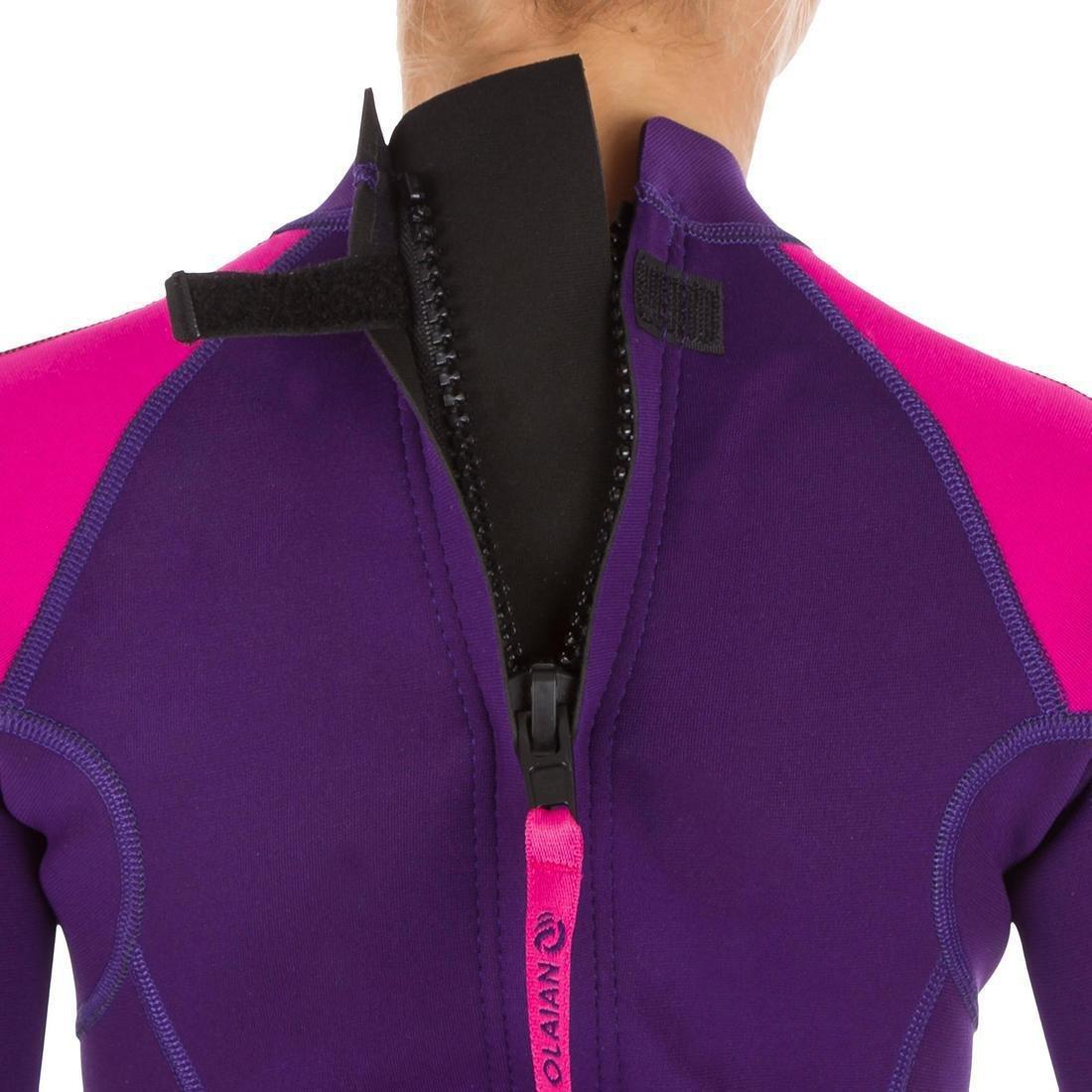 14-15Y 100 Child's 1.5mm Neoprene  Shorty Surfing Wetsuit, Deep Purple, , large image number 3