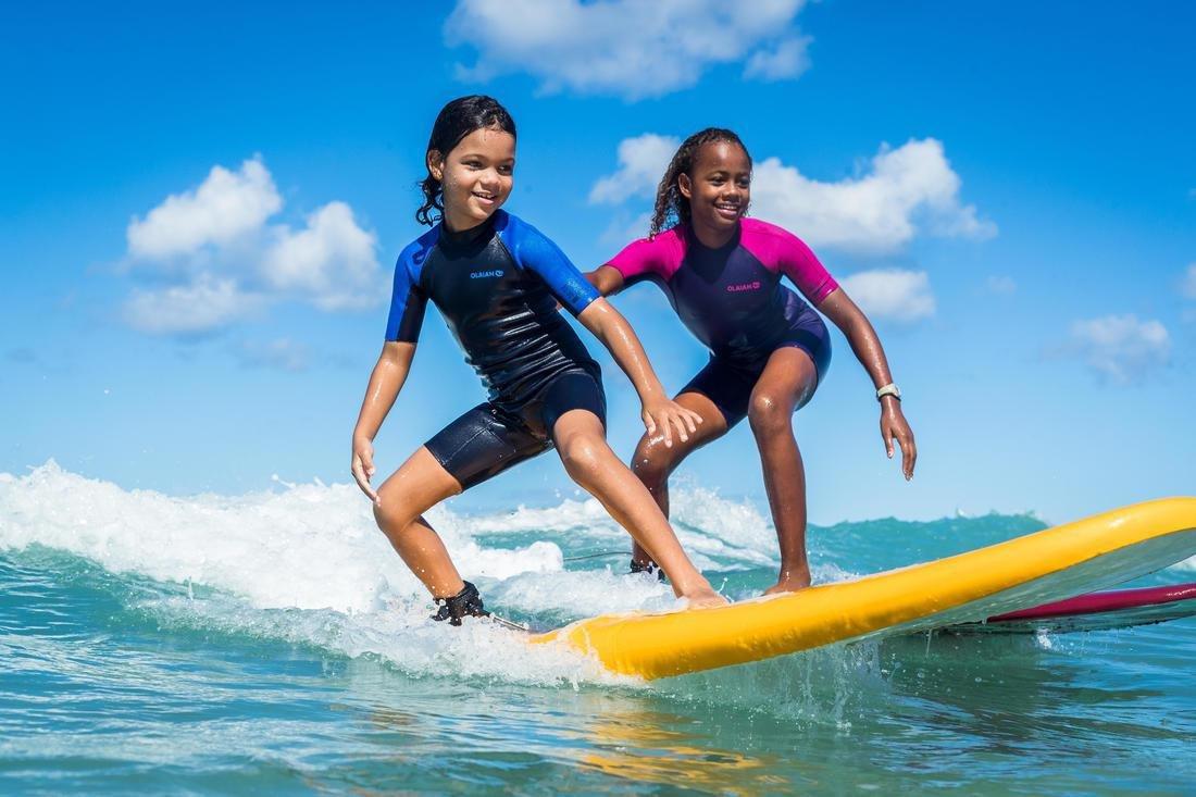 14-15Y 100 Child's 1.5mm Neoprene  Shorty Surfing Wetsuit, Deep Purple, , large image number 12