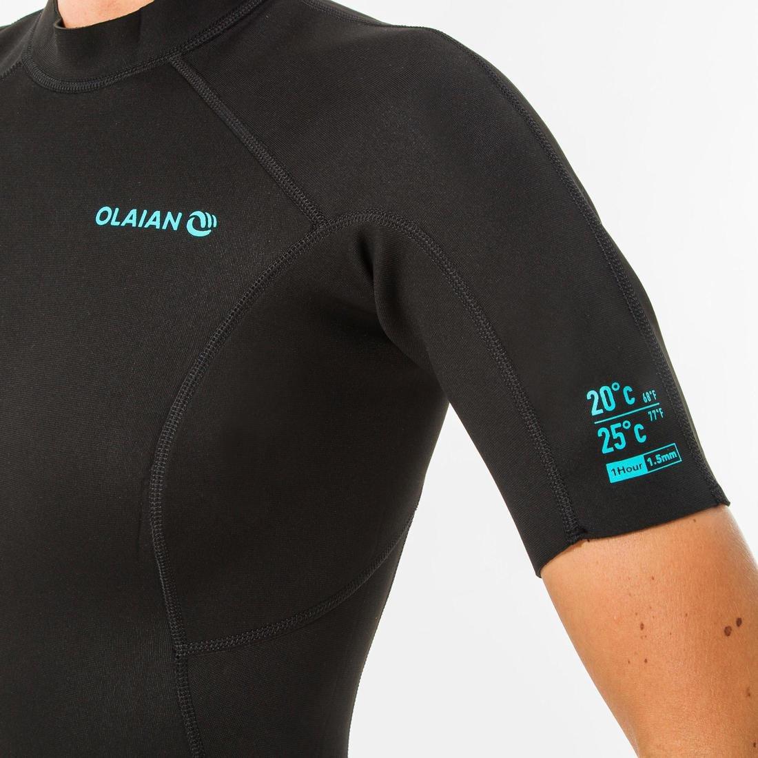 XL  Women's Surfing Neoprene Shorty With 1.5mm Foam Back Zip - Black, , large image number 7
