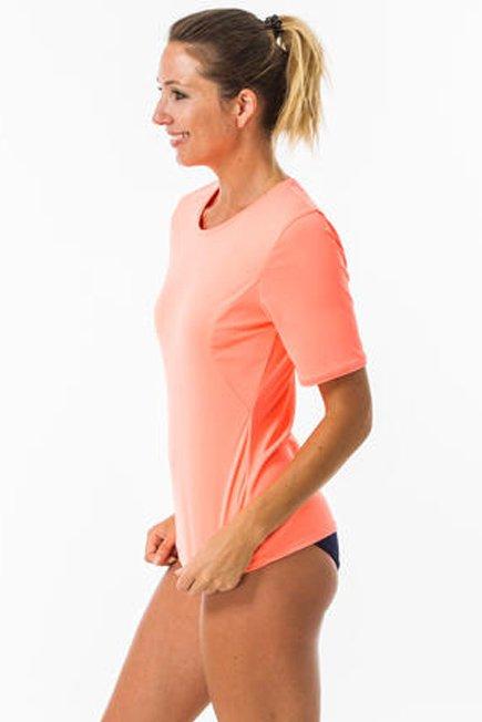 Small  Water T-Shirt Anti UV Surf Short-Sleeved Women, Fluo Peach, , large image number 12