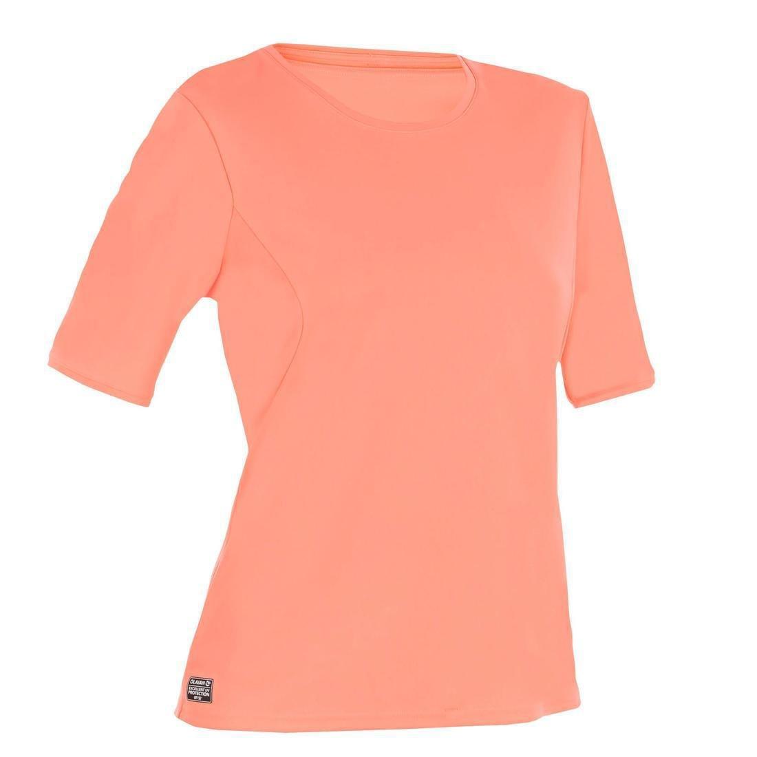 Medium  Water T-Shirt Anti UV Surf Short-Sleeved Women, Fluo Peach, , large image number 1