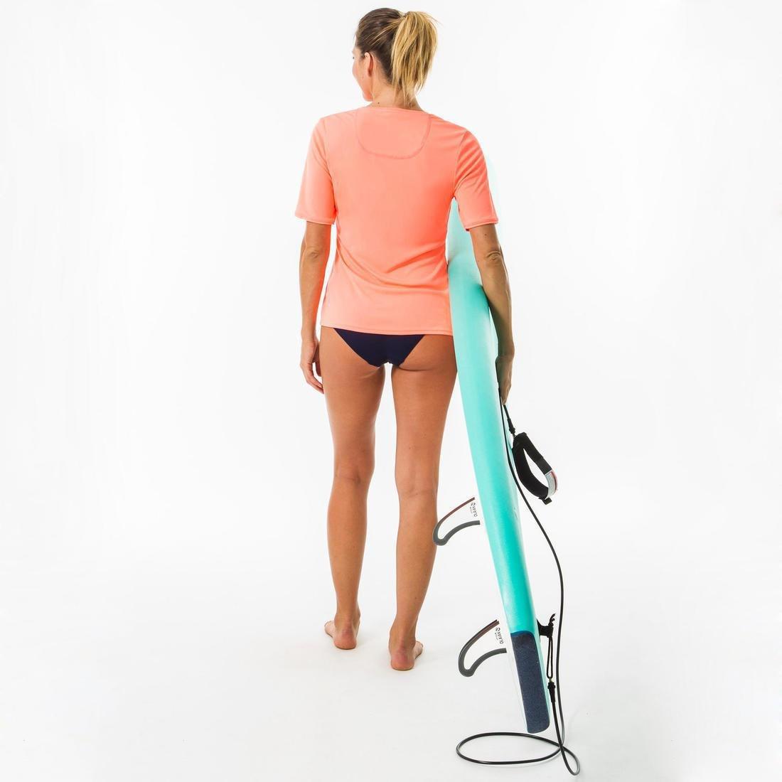 Medium  Water T-Shirt Anti UV Surf Short-Sleeved Women, Fluo Peach, , large image number 8