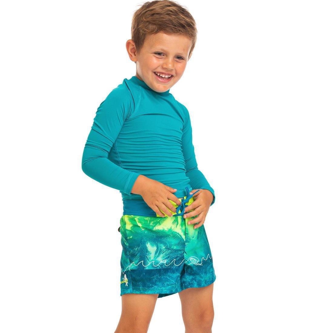 12-13Y Anti-UV T-shirt Long-Sleeved 100, Dark Peacock Blue, , large image number 2