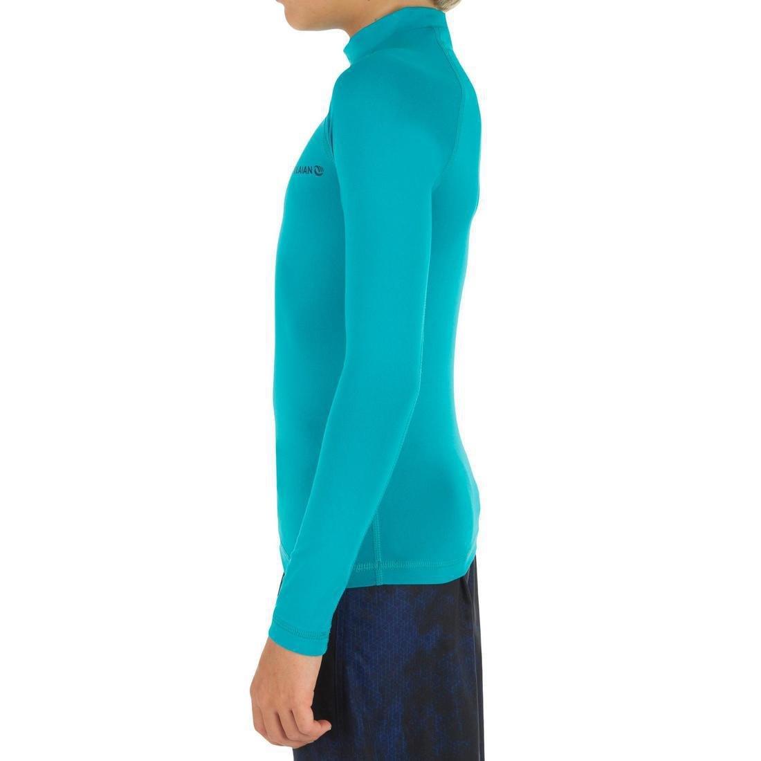 12-13Y Anti-UV T-shirt Long-Sleeved 100, Dark Peacock Blue, , large image number 4
