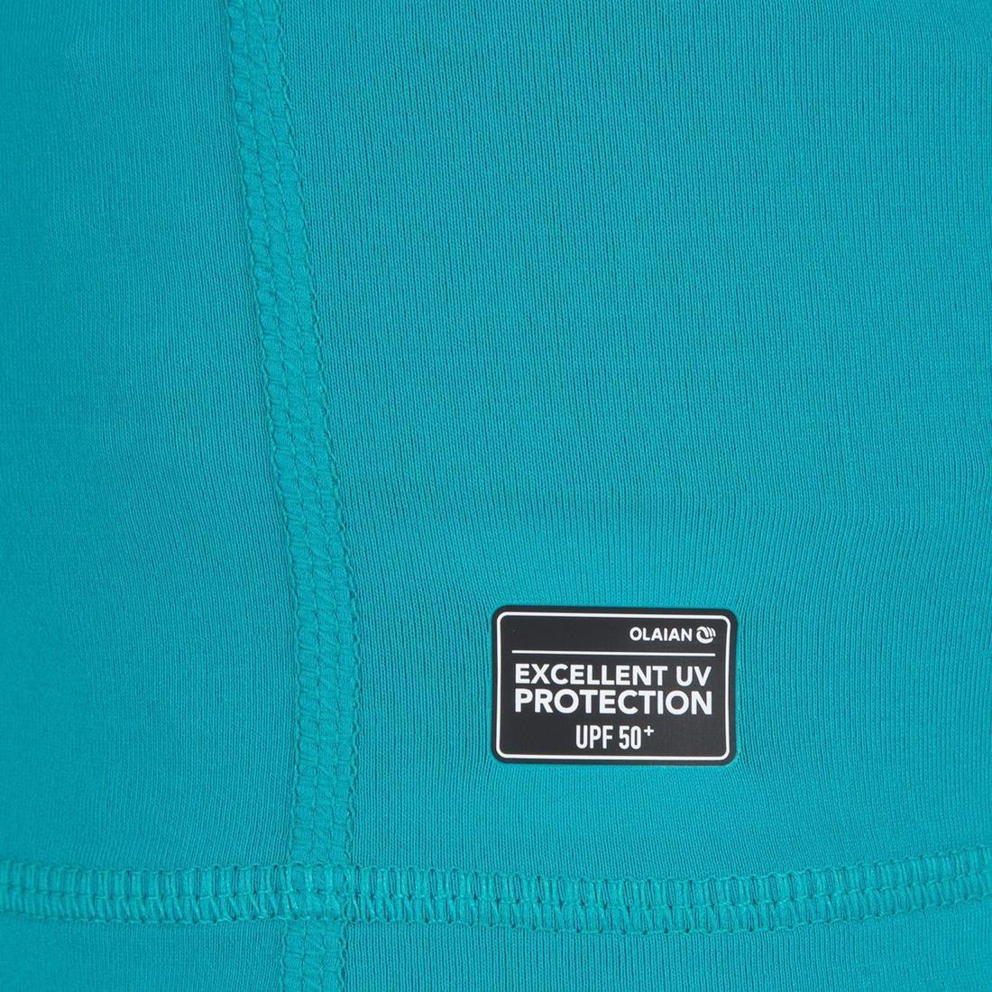 12-13Y Anti-UV T-shirt Long-Sleeved 100, Dark Peacock Blue, , large image number 6