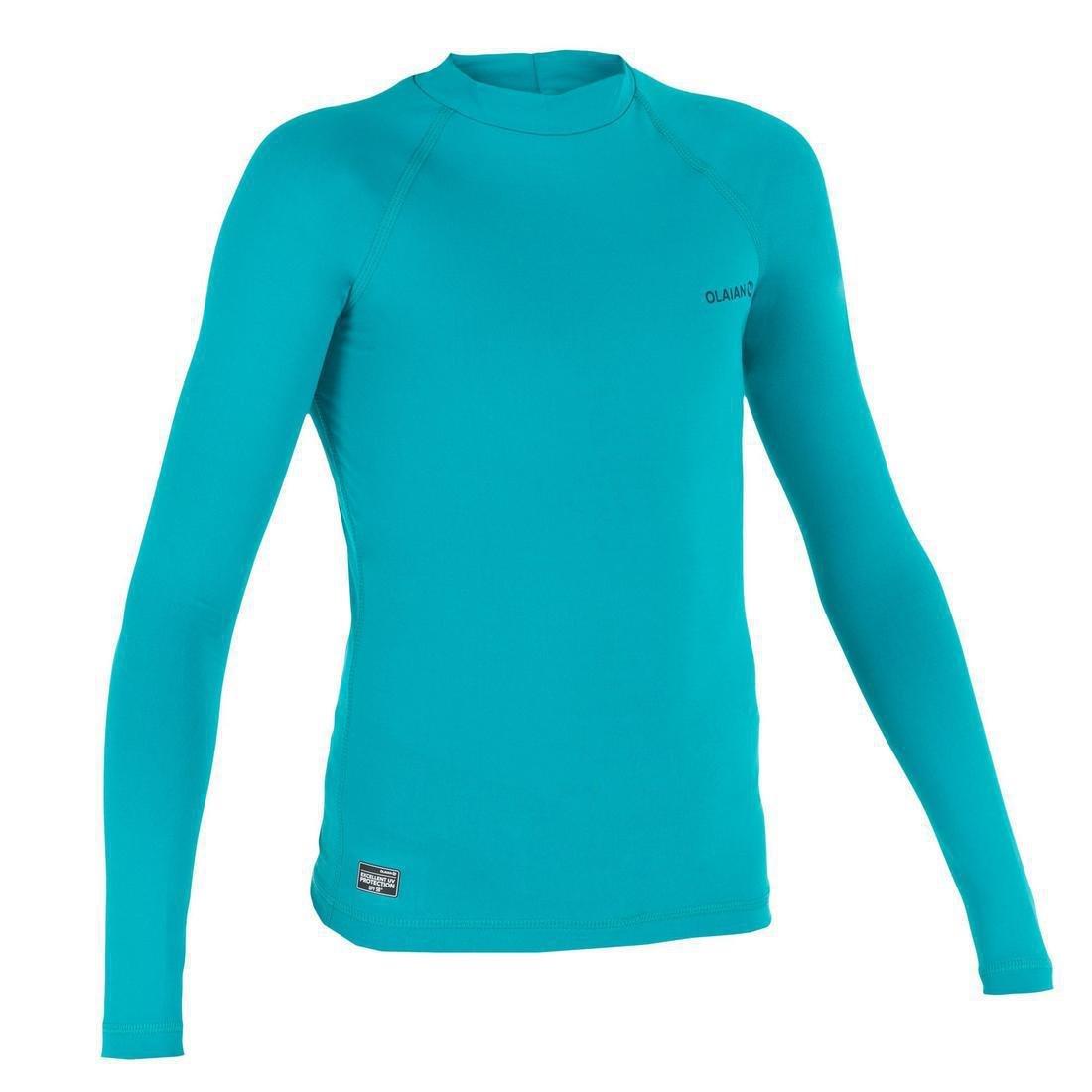 12-13Y Anti-UV T-shirt Long-Sleeved 100, Dark Peacock Blue, , large image number 11