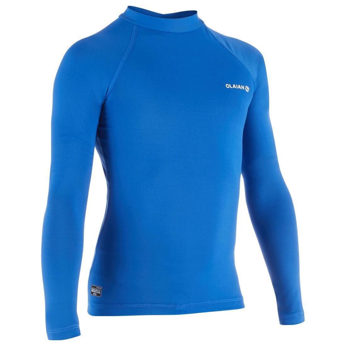 12-13Y Anti-UV T-shirt Long-Sleeved 100, Dark Peacock Blue, , large image number 14