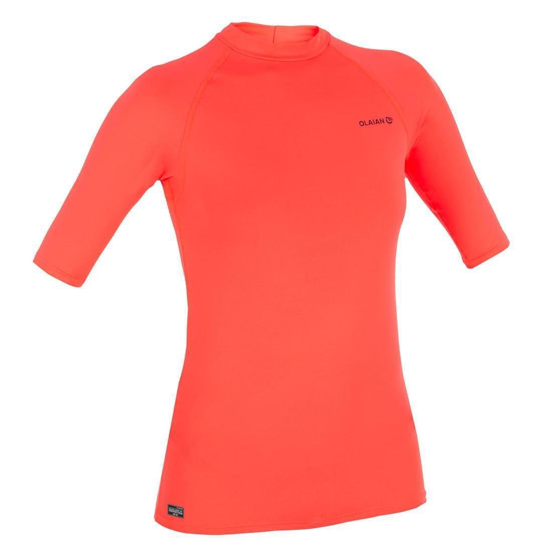 Small  100 Women's Short Sleeve UV Protection Surfing Top T-Shirt, Pink, , large image number 5