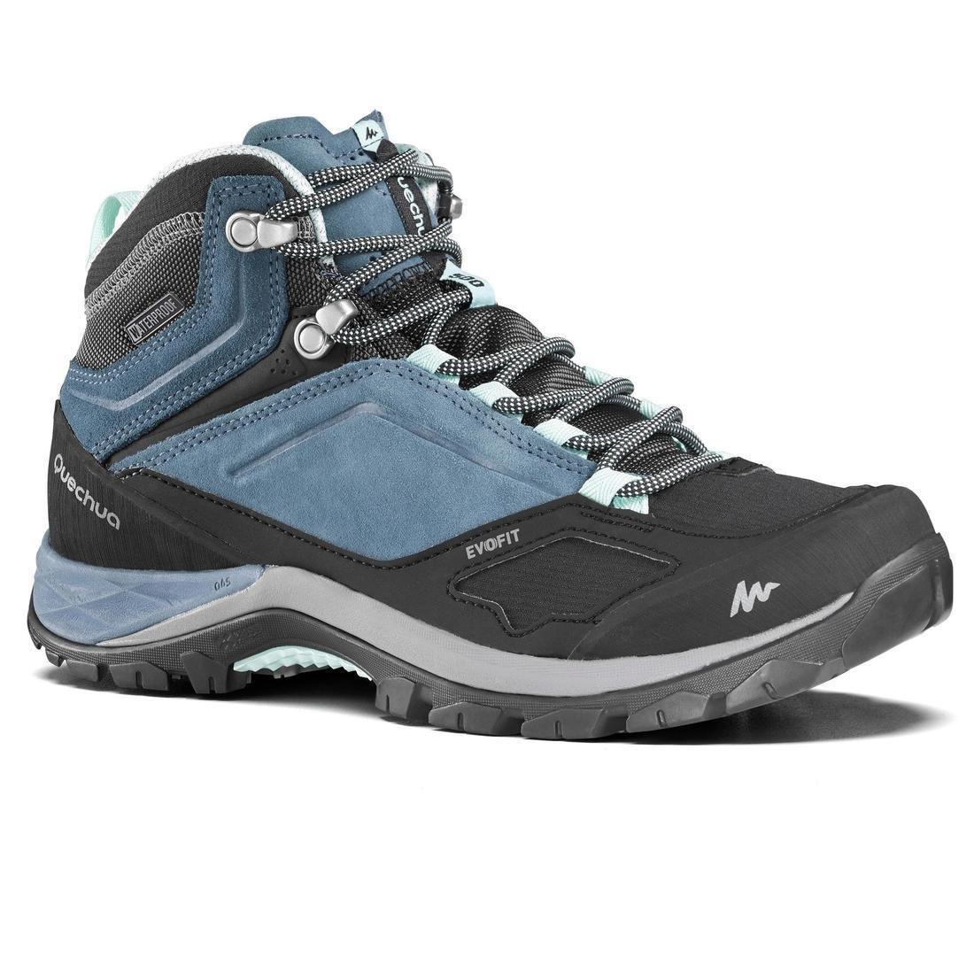 EU 40 Women's waterproof mountain walking boots - MH500 Mid, Blue Grey, , large image number 0