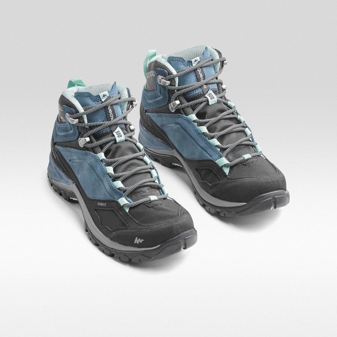 EU 40 Women's waterproof mountain walking boots - MH500 Mid, Blue Grey, , large image number 3
