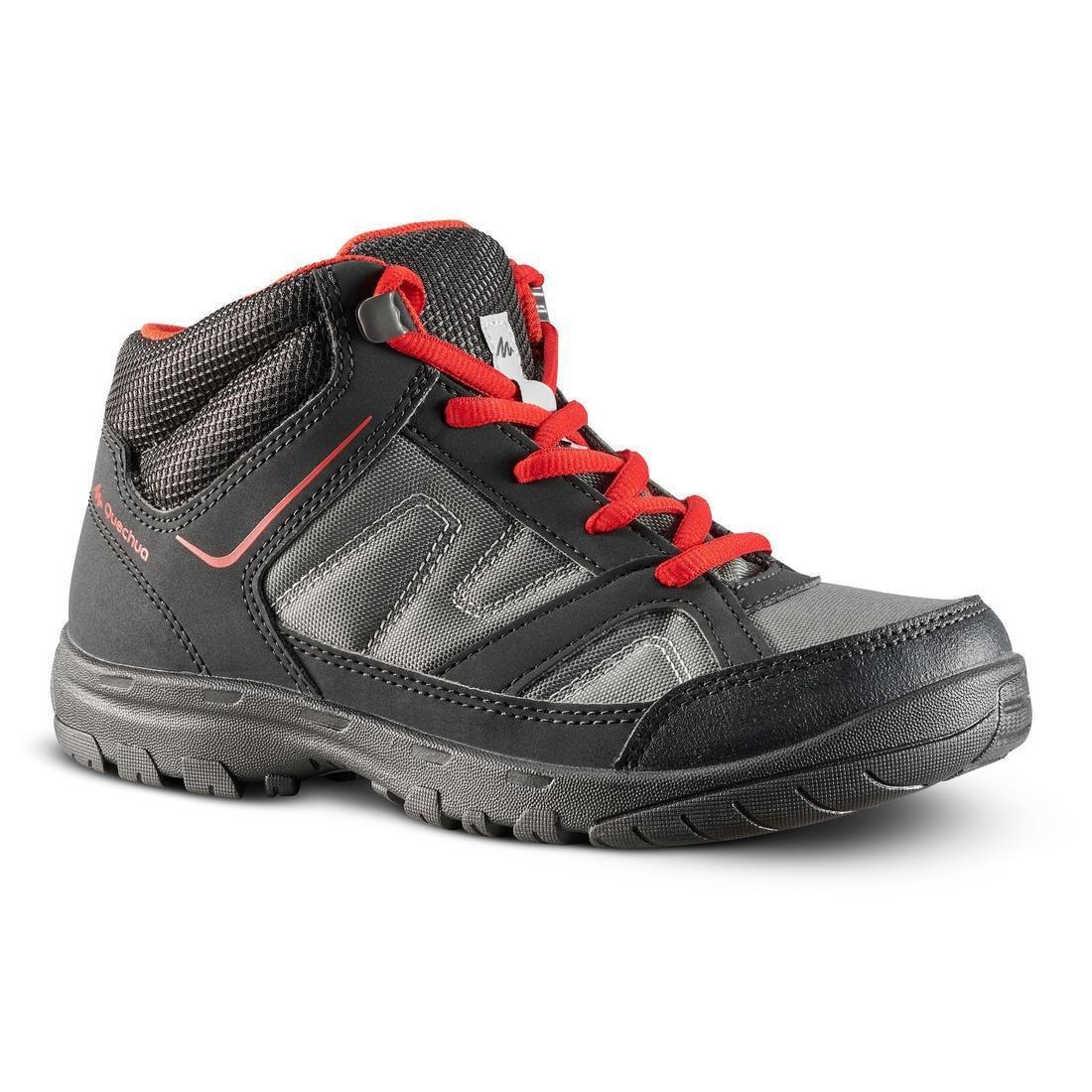 Eu 36 Kids Hiking Boots 35 To 38 Mid Jr Mh100, Grey, , large image number 0