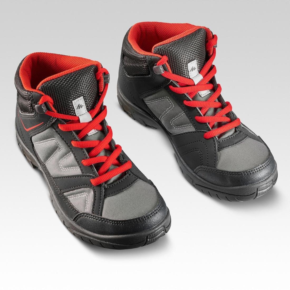 Eu 36 Kids Hiking Boots 35 To 38 Mid Jr Mh100, Grey, , large image number 9