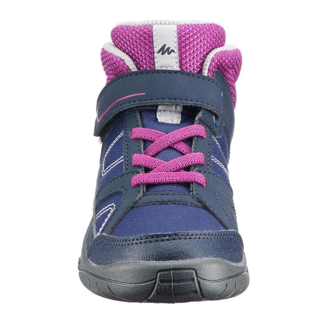 Eu 30  Kids High Top Hiking Shoes Mh 100 Mid Kid 24 To 34, Carbon Grey, , large image number 2