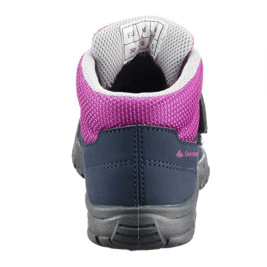 Eu 30  Kids High Top Hiking Shoes Mh 100 Mid Kid 24 To 34, Carbon Grey, , large image number 3