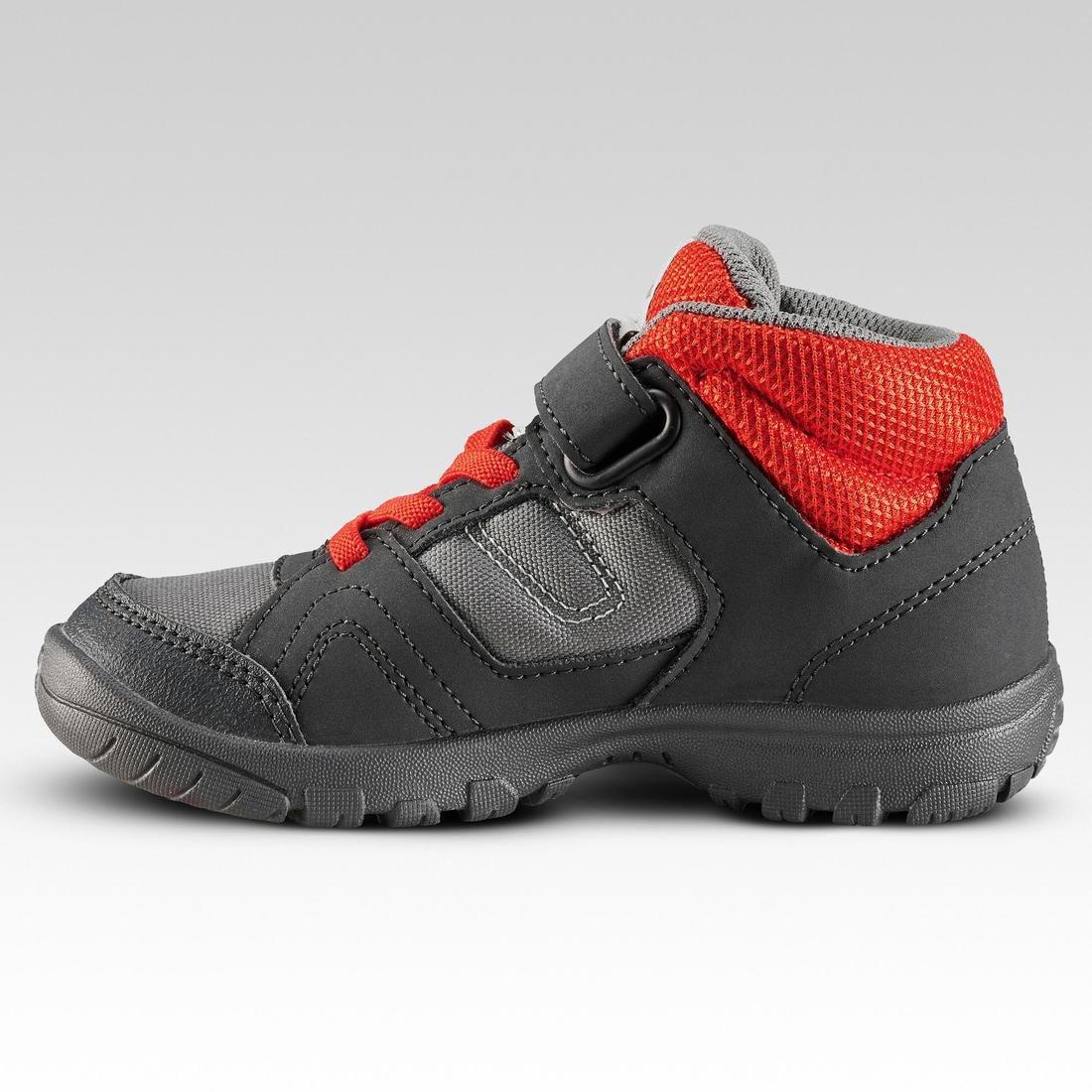 Eu 30  Kids High Top Hiking Shoes Mh 100 Mid Kid 24 To 34, Carbon Grey, , large image number 7
