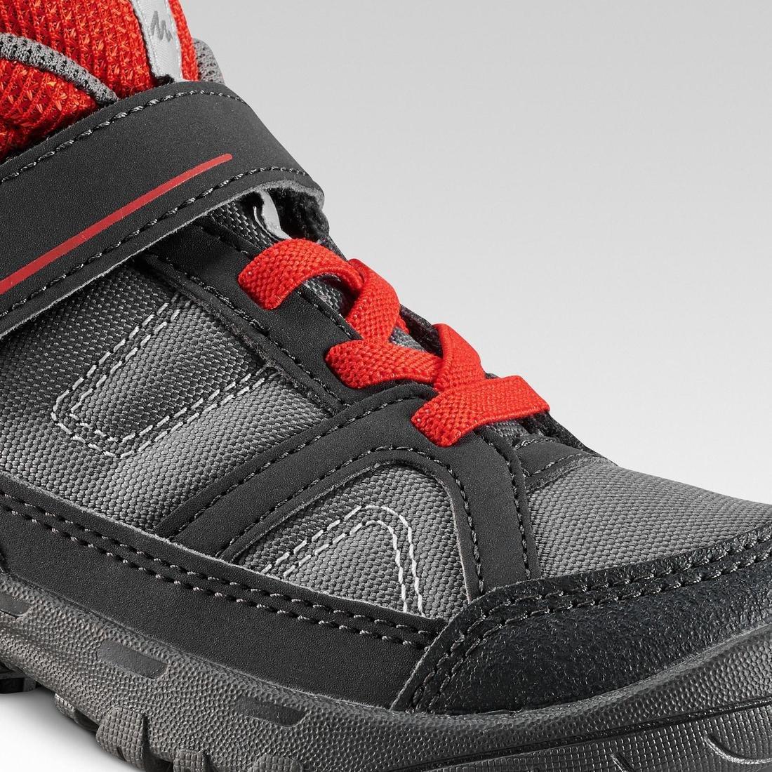 Eu 30  Kids High Top Hiking Shoes Mh 100 Mid Kid 24 To 34, Carbon Grey, , large image number 11