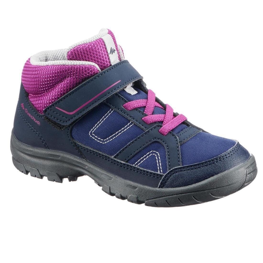 Eu 30  Kids High Top Hiking Shoes Mh 100 Mid Kid 24 To 34, Carbon Grey, , large image number 12