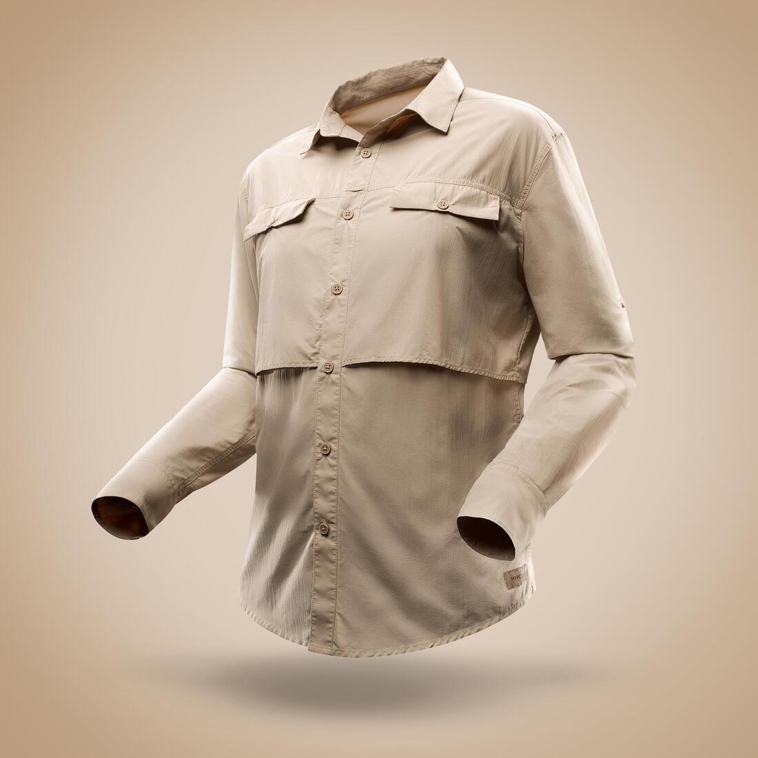 Small  Men's Long-Sleeved Anti-UV Shirt - Beige, Sand, , large image number 2
