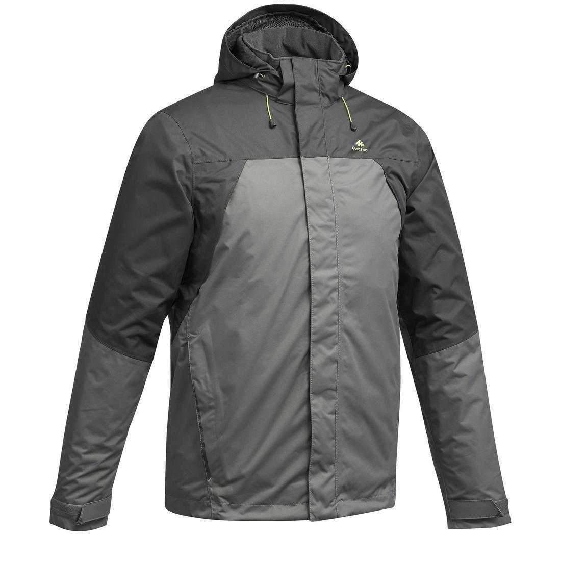 XL Men's Waterproof Mountain Walking Jacket Mh100, Black, No Color, large image number 0