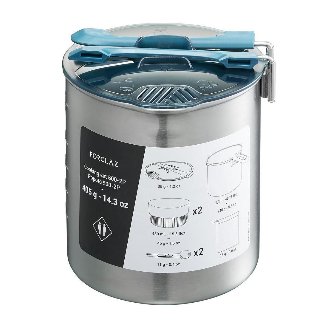 طقم طهي من الفولاذ المقاوم للصدأ لشخصين، رمادي غامق، 1.6L, No Color, large image number 14