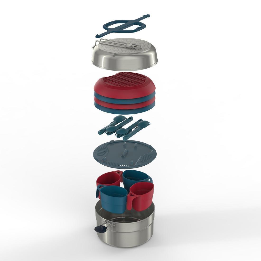 طقم طهي من الفولاذ المقاوم للصدأ لشخصين، رمادي غامق، 3.5L, No Color, large image number 0