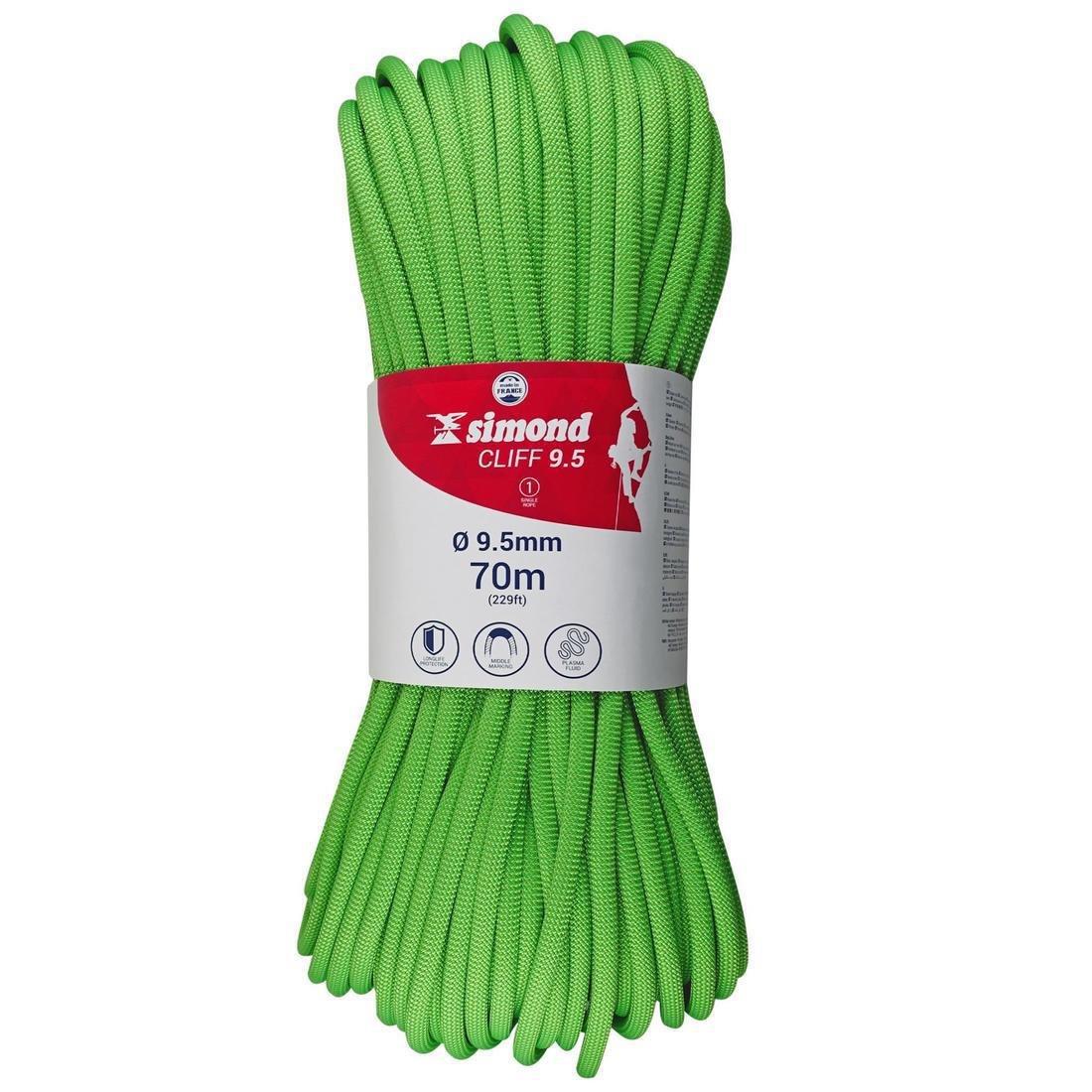 9.5 Mm X 70 M Climbing Rope , Fluo Lime, , large image number 0