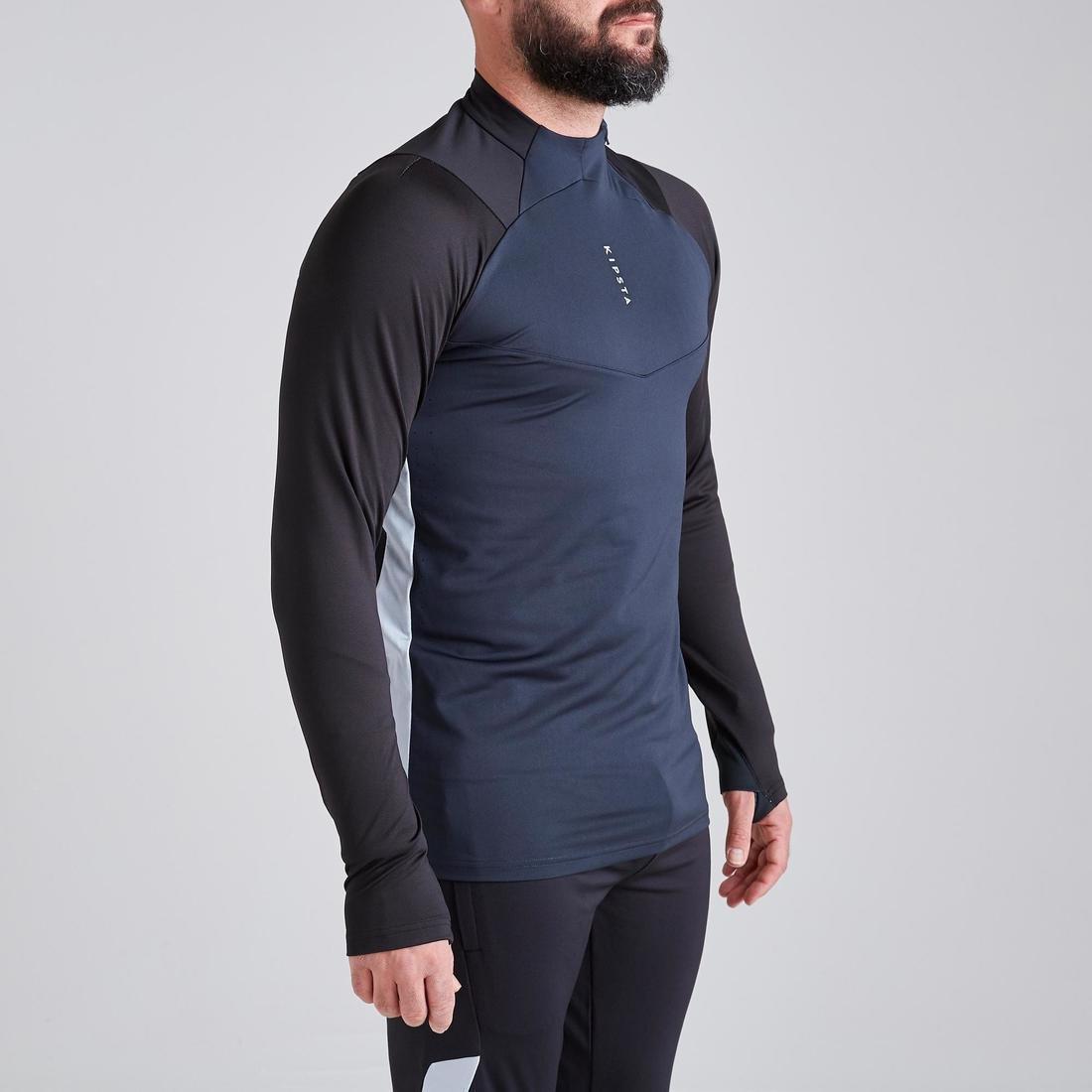 Large  T500 Adult 1/2 Zip Football Training Sweatshirt, Black, No Color, large image number 2