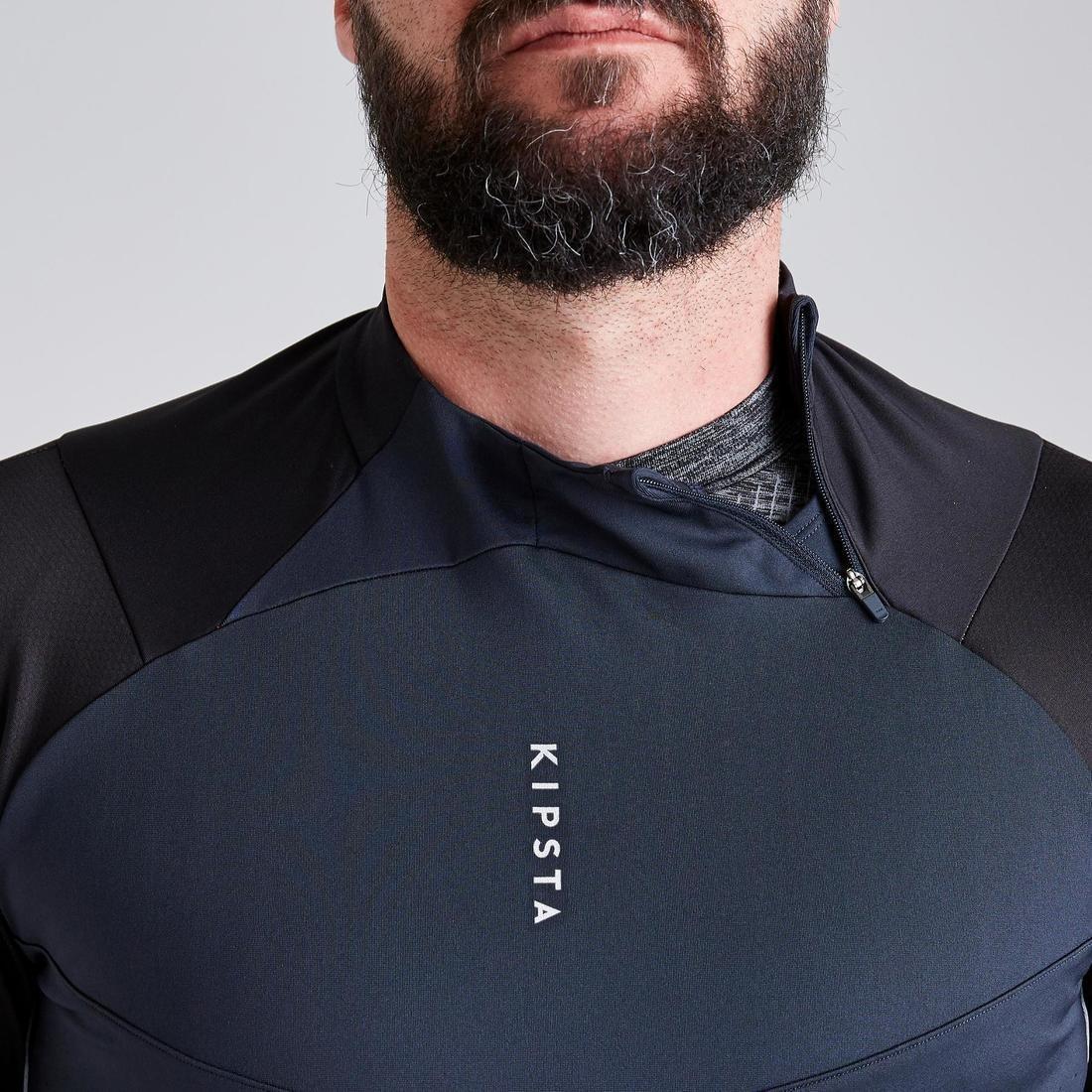 Large  T500 Adult 1/2 Zip Football Training Sweatshirt, Black, No Color, large image number 7