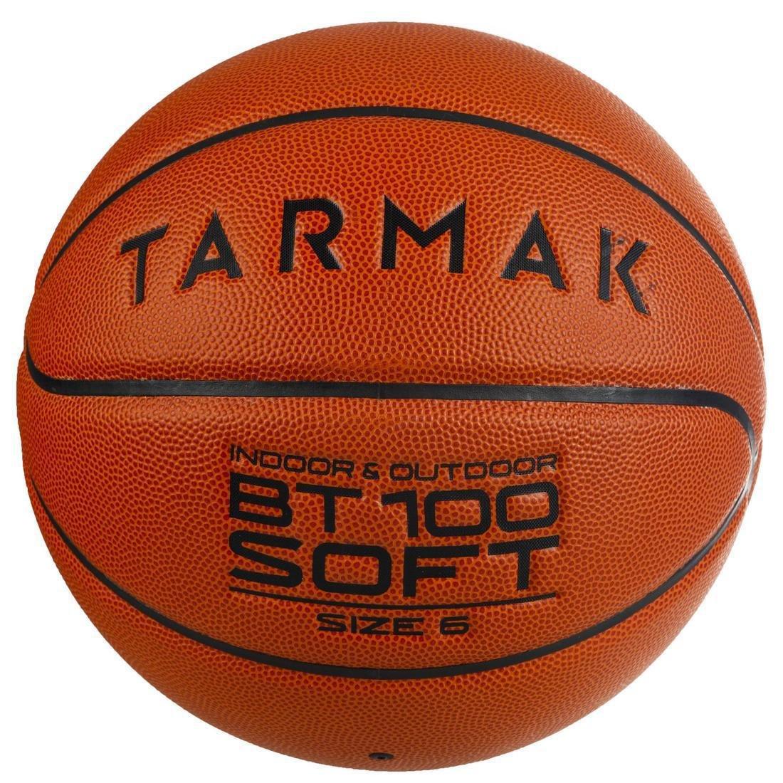 US 6  Kids'/Girls'/Boys'/Women's (Ages 11 and Up) Basketball BT100 Size 6, Blood Orange, , large image number 0
