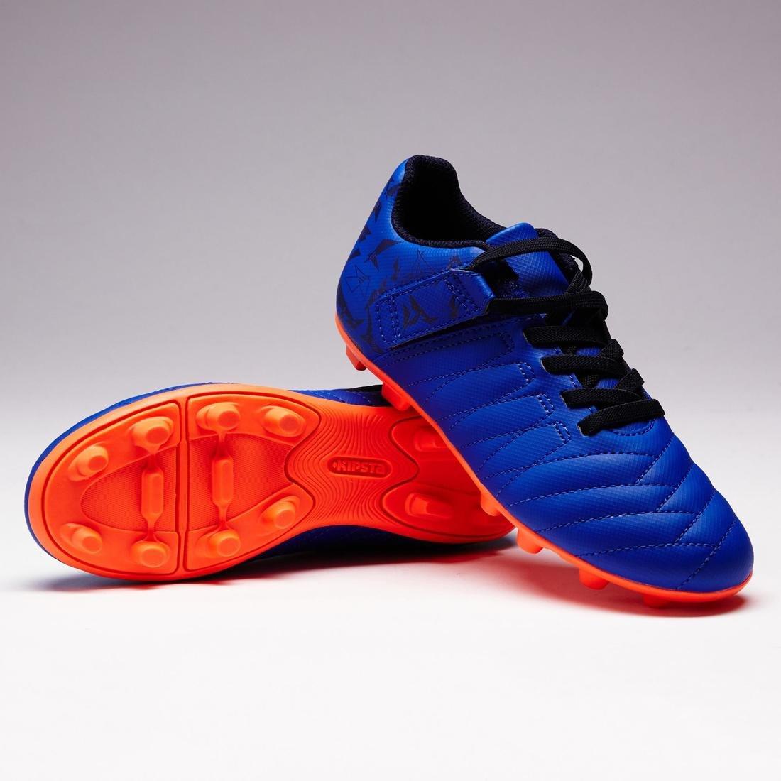 EU 29  Agility 140 FG Kids' Dry Pitch Rip-Tab Football Boots, Light Grey, No Color, large image number 7