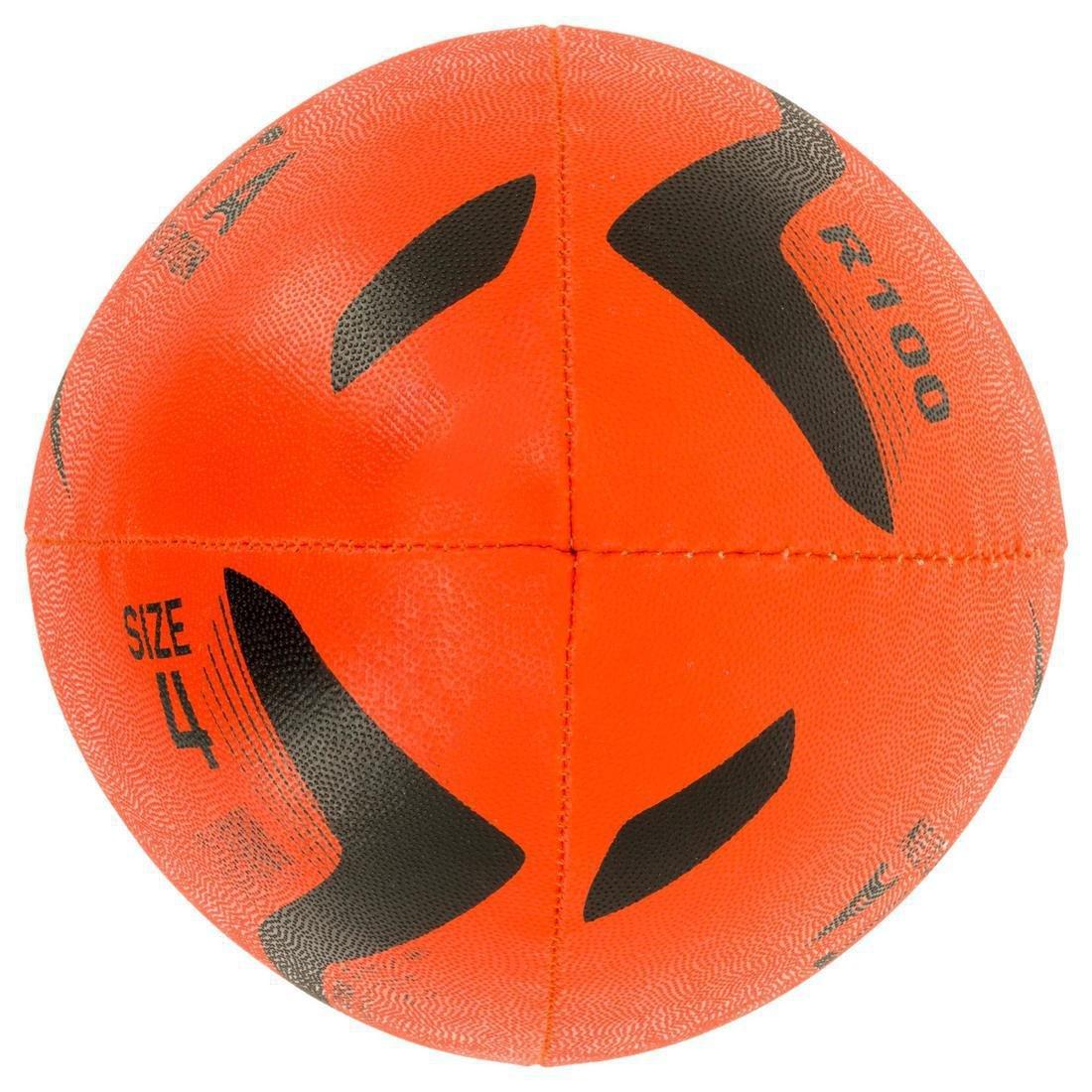 4  Size 4 Rugby Ball Initiation, Fluo Blood Orange, , large image number 3