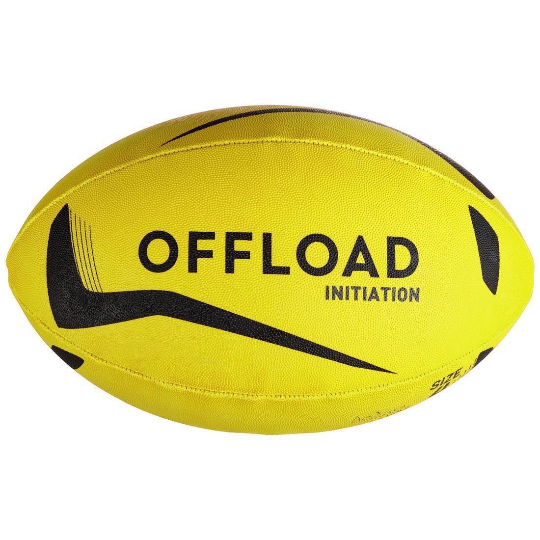 3  Size 3 Rugby Ball Initiation, Fluo Lime Yellow, , large image number 0
