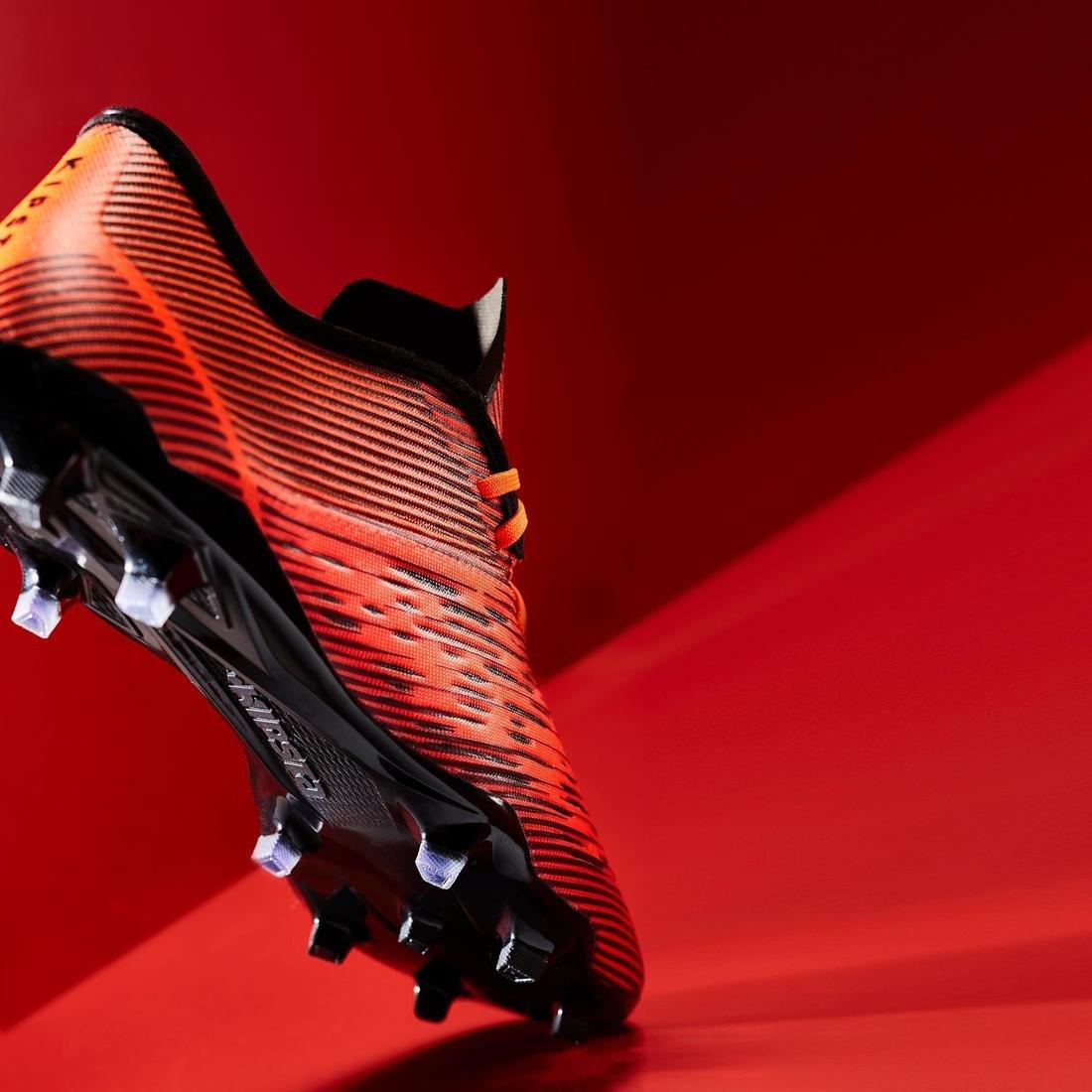 Adult Firm Ground Football Boots CLR - Orange/Black, Fluo Blood Orange, No Color, large image number 4