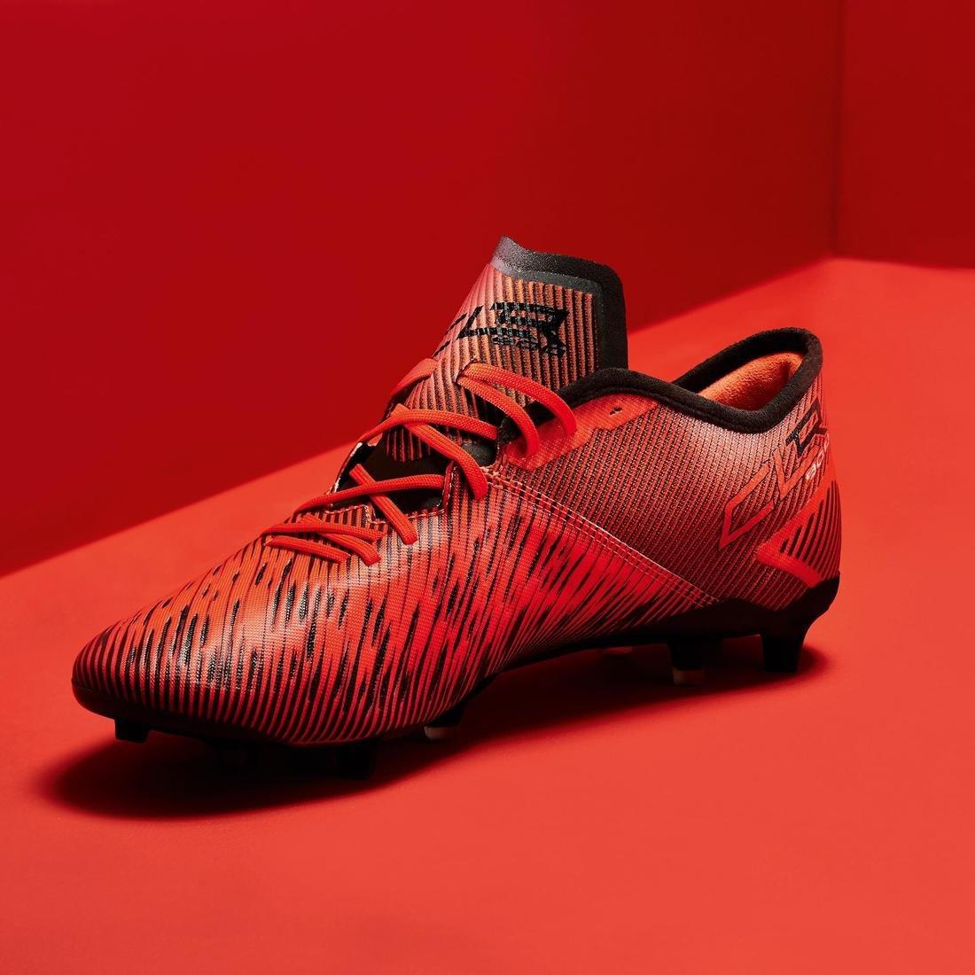 Adult Firm Ground Football Boots CLR - Orange/Black, Fluo Blood Orange, No Color, large image number 6