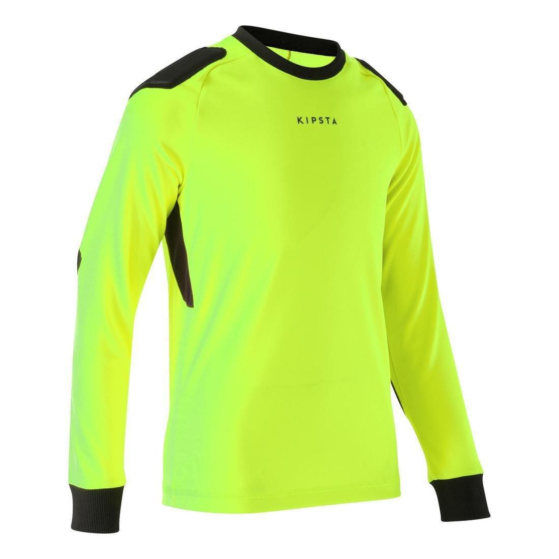 14-15 Years  F100 Kids' Football Goalkeeper Shirt, Fluo Lime Yellow, , large image number 2