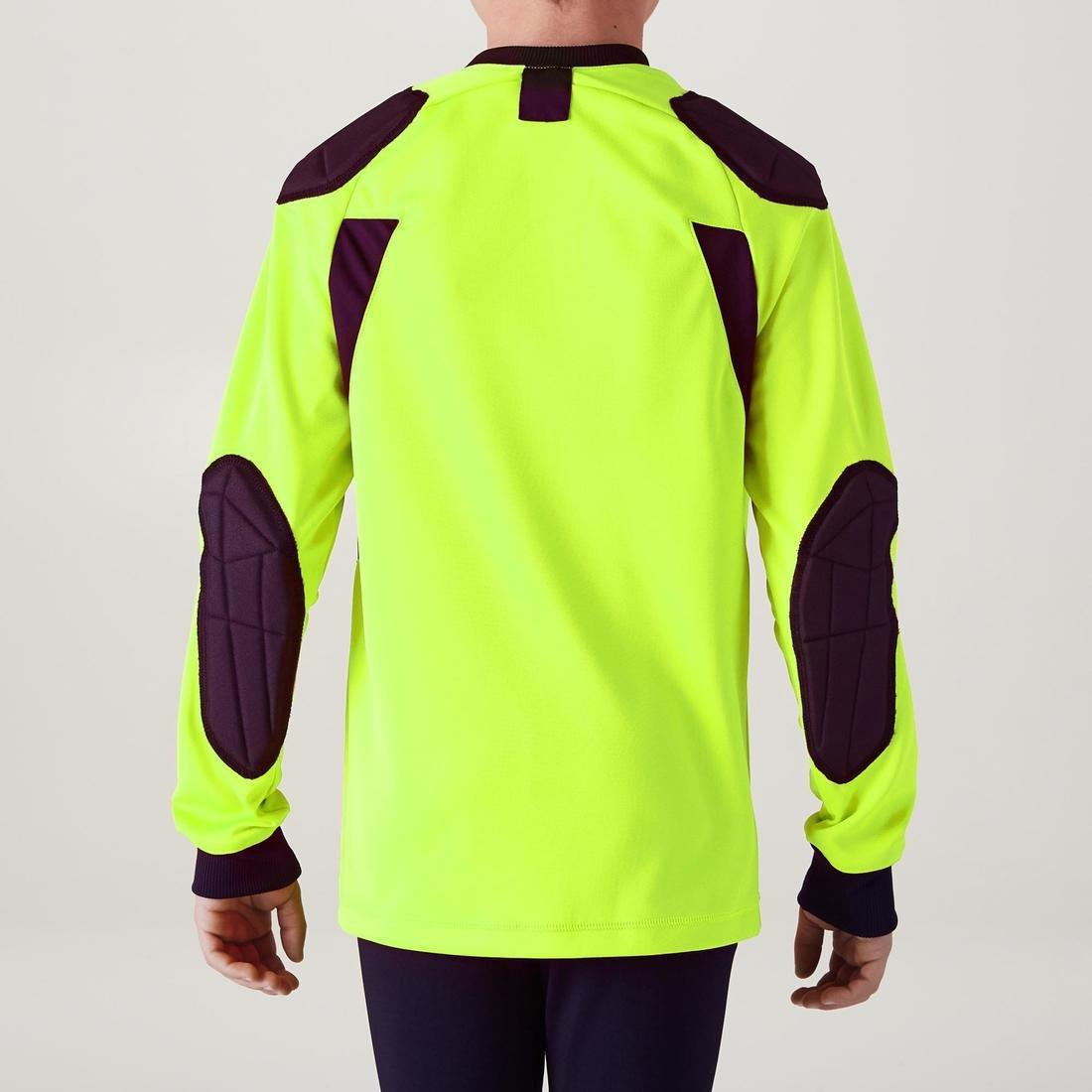 14-15 Years  F100 Kids' Football Goalkeeper Shirt, Fluo Lime Yellow, , large image number 5