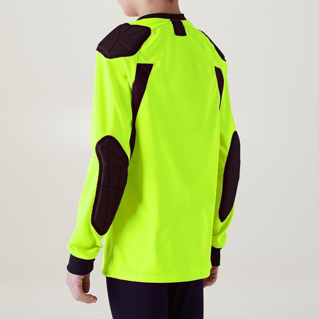 14-15 Years  F100 Kids' Football Goalkeeper Shirt, Fluo Lime Yellow, , large image number 6